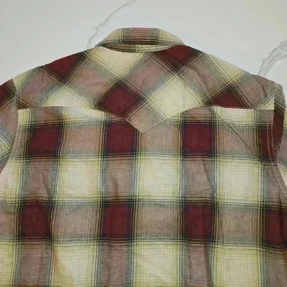 Levi's Plaid Snap Button Down Long Sleeve Shirt Red Size Medium